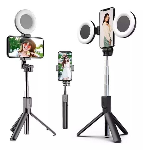 Palito Selfie – Tripode + 2 Aros de luz led